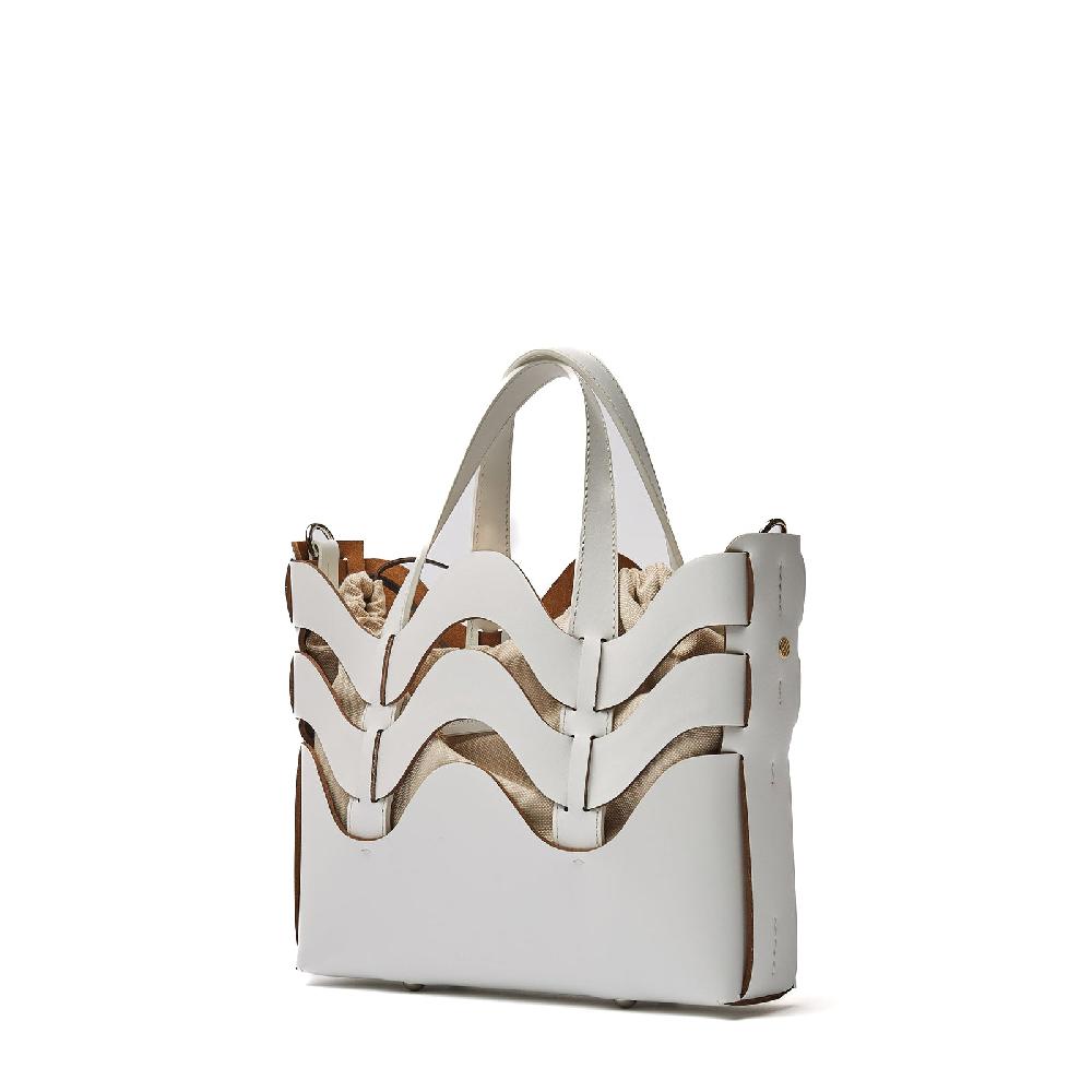 Zanellato BORSA DUNE SMALL IN PELLE RIGENERATA WHITE GESSO | Zanellato