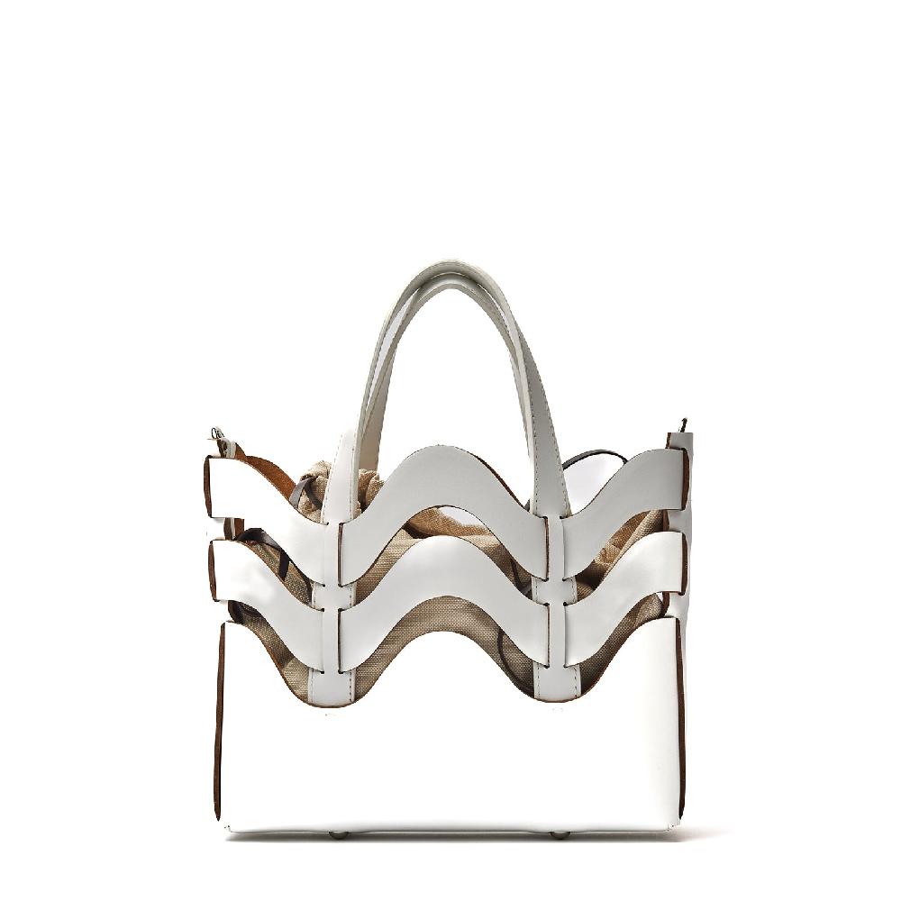 Zanellato BORSA DUNE SMALL IN PELLE RIGENERATA WHITE GESSO | Zanellato