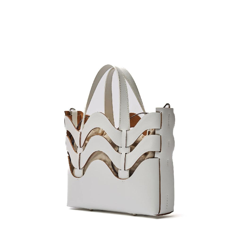 Zanellato BORSA DUNE SMALL IN PELLE RIGENERATA WHITE GESSO | Zanellato