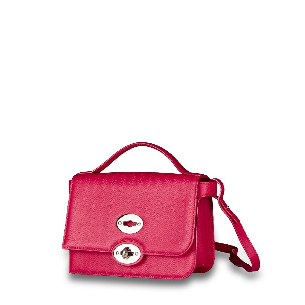 Zanellato BORSA ELLA UNICA IN PELLE STAMPATA ROSE FUCSIA | Zanellato