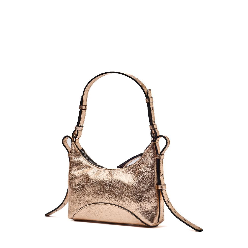 Zanellato BORSA MITA SMALL IN PELLE MARTELLATA GOLD CRISTALLO | Zanellato