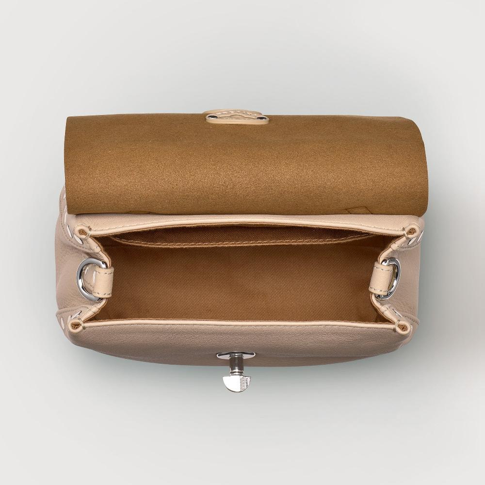 Zanellato BORSA POSTINA® BABY IN PELLE LISCIA BEIGE BLOOM | Zanellato