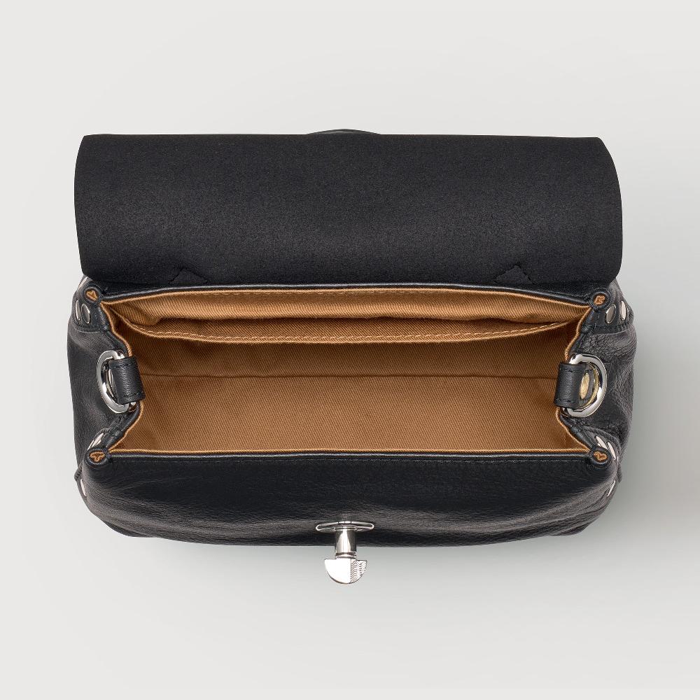 Zanellato BORSA POSTINA® BABY IN PELLE LISCIA BLACK NERO | Zanellato