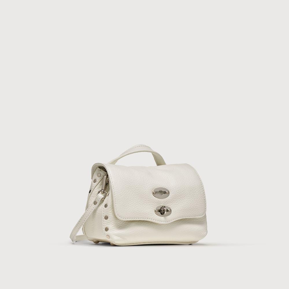 Zanellato BORSA POSTINA® BABY IN PELLE MARTELLATA BIANCO LATTE | Zanellato