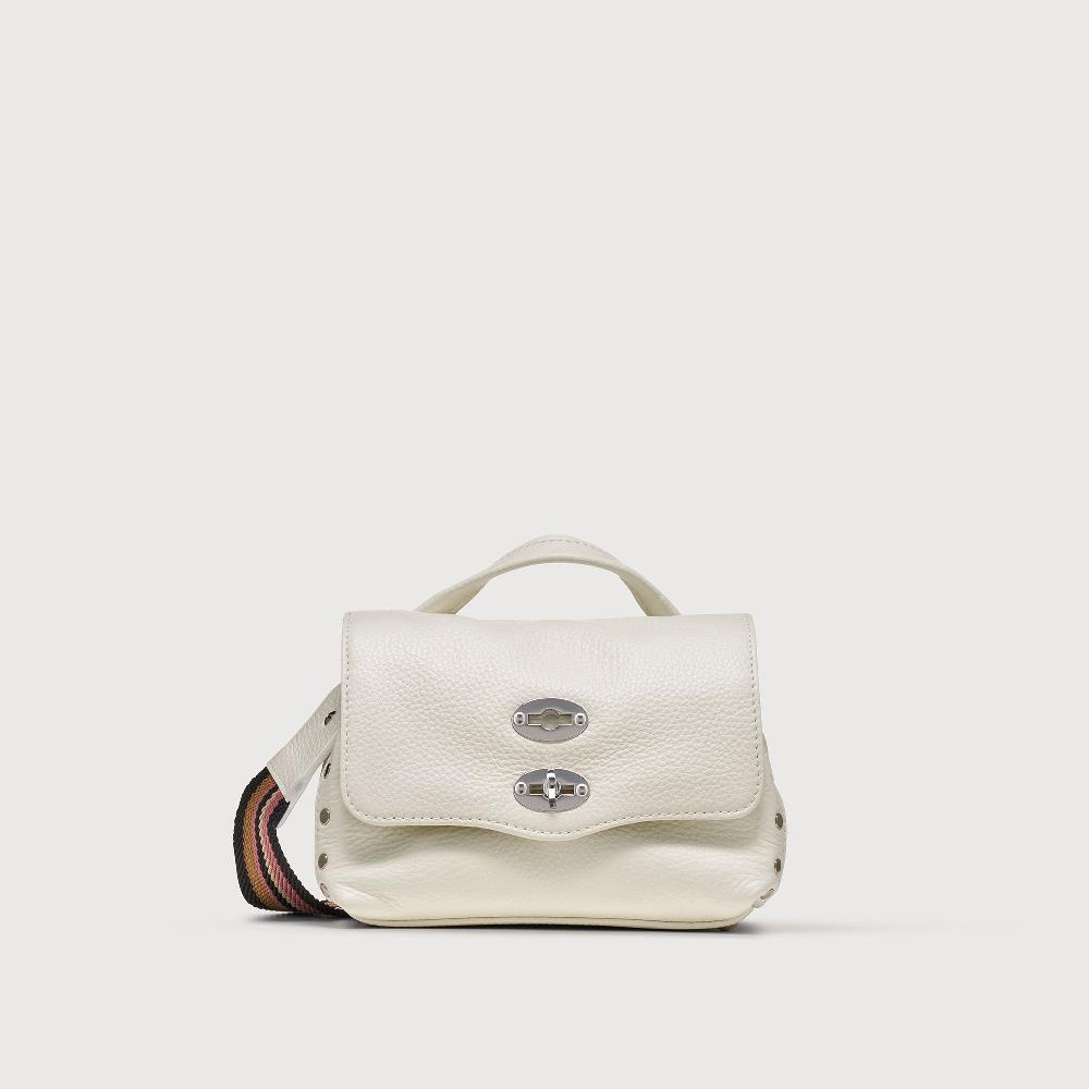Zanellato BORSA POSTINA® BABY IN PELLE MARTELLATA BIANCO LATTE | Zanellato