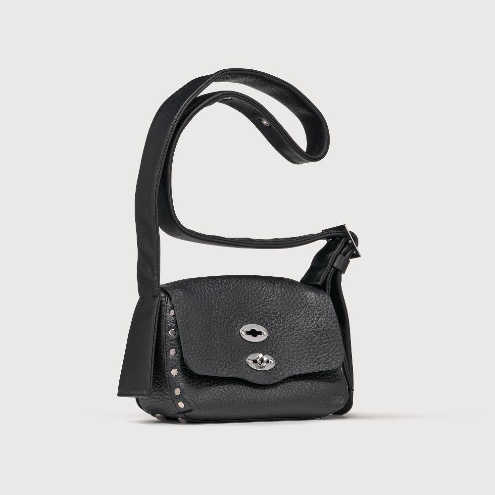 Zanellato BORSA POSTINA® BABY IN PELLE MARTELLATA BLACK NERO | Zanellato