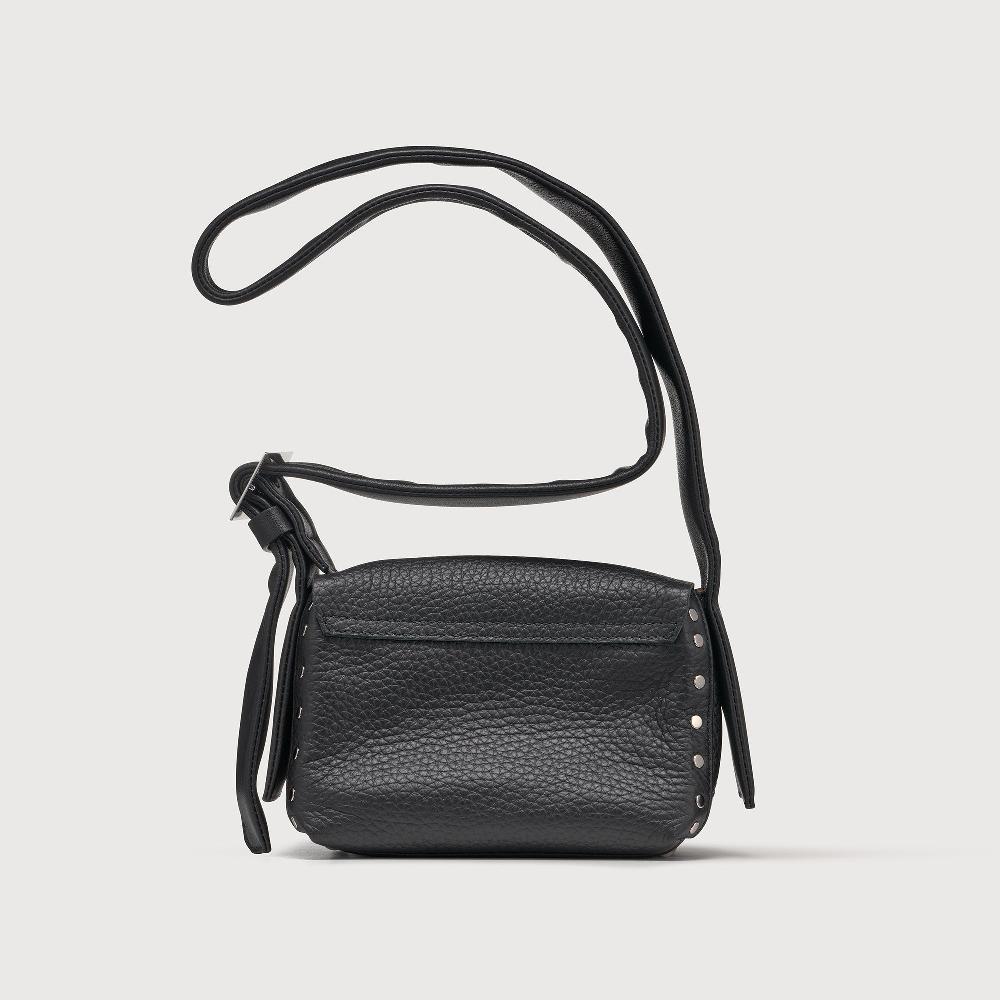 Zanellato BORSA POSTINA® BABY IN PELLE MARTELLATA BLACK NERO | Zanellato