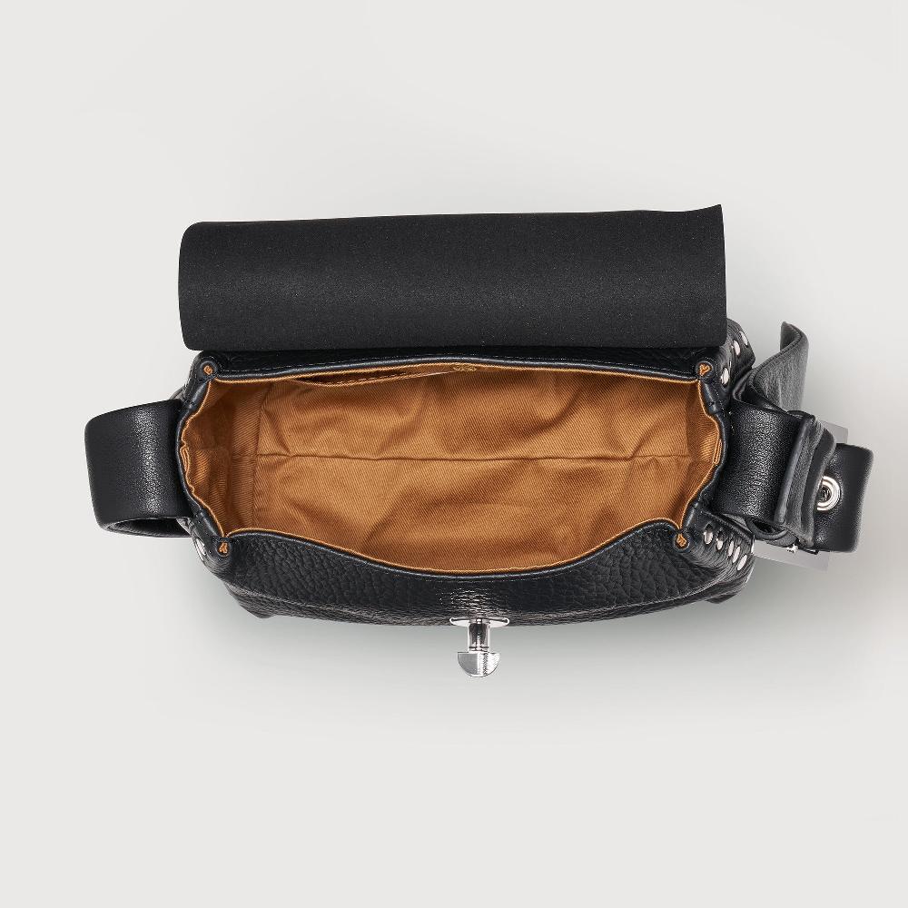 Zanellato BORSA POSTINA® BABY IN PELLE MARTELLATA BLACK NERO | Zanellato