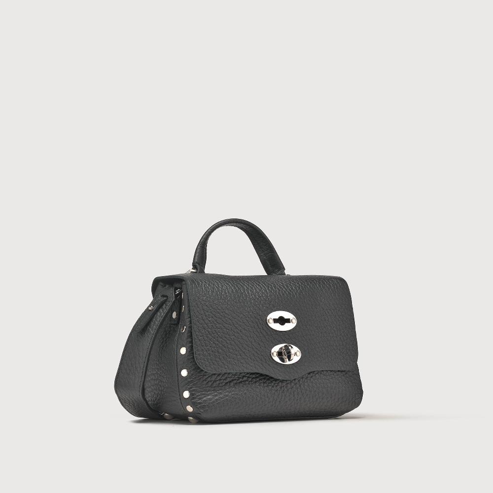 Zanellato BORSA POSTINA® BABY IN PELLE MARTELLATA BLACK NERO | Zanellato