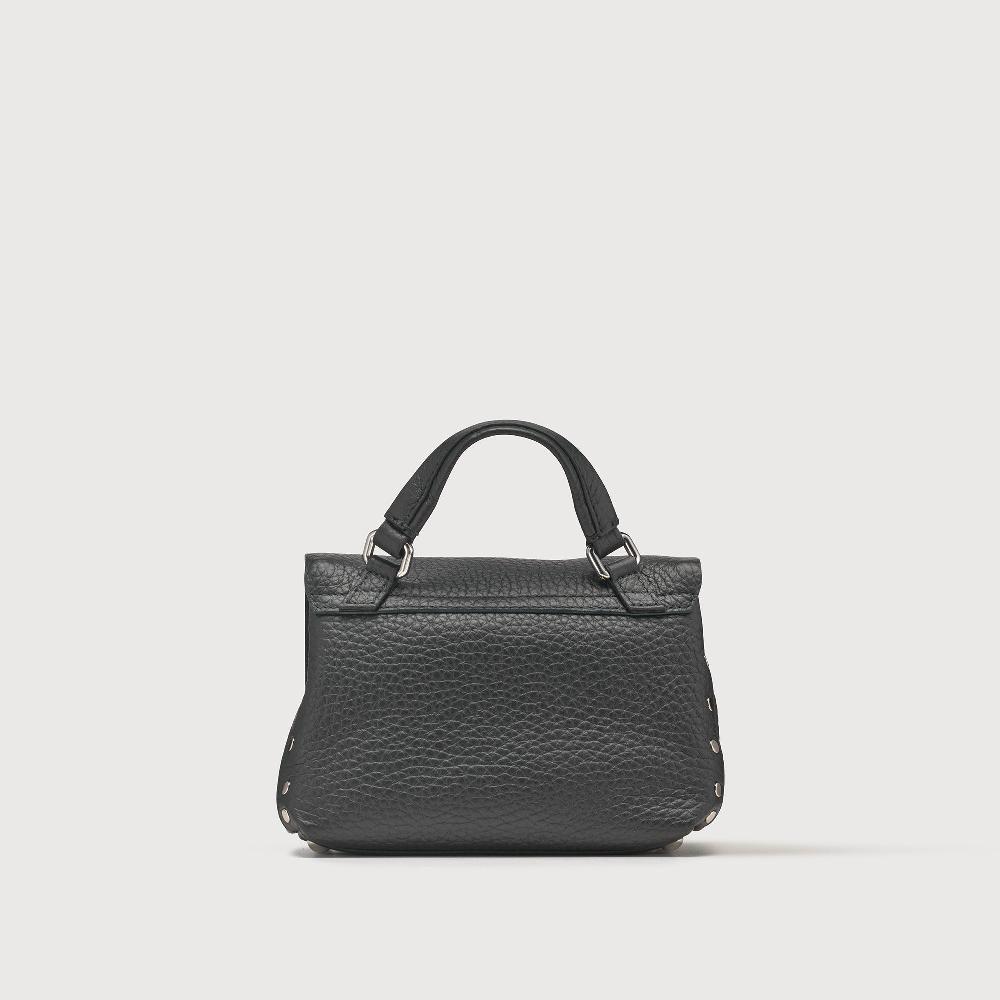 Zanellato BORSA POSTINA® BABY IN PELLE MARTELLATA BLACK NERO | Zanellato