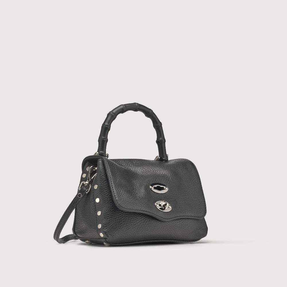Zanellato BORSA POSTINA® BABY IN PELLE MARTELLATA BLACK NERO | Zanellato