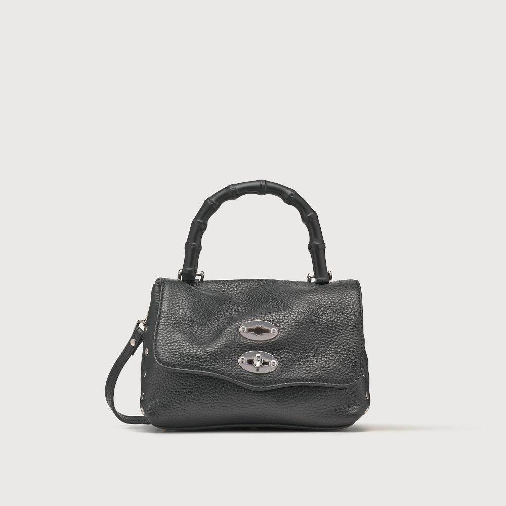 Zanellato BORSA POSTINA® BABY IN PELLE MARTELLATA BLACK NERO | Zanellato