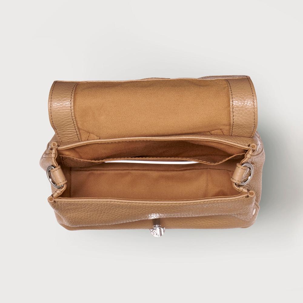 Zanellato BORSA POSTINA® BABY IN PELLE MARTELLATA BROWN CAPPUCCINO | Zanellato