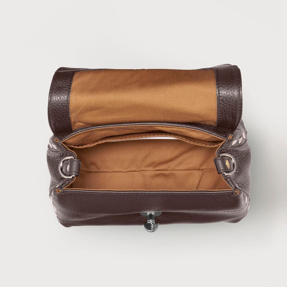 Zanellato BORSA POSTINA® BABY IN PELLE MARTELLATA BROWN MOCACCINO | Zanellato