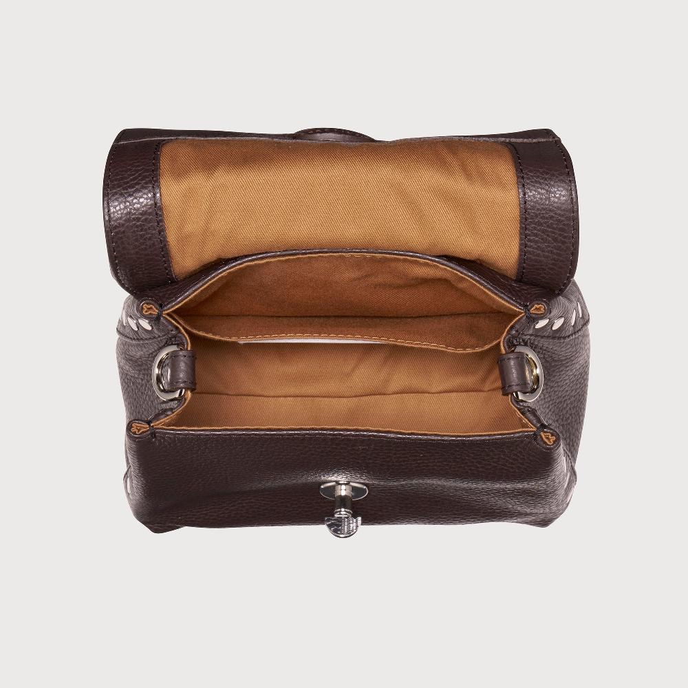 Zanellato BORSA POSTINA® BABY IN PELLE MARTELLATA BROWN MOCACCINO | Zanellato