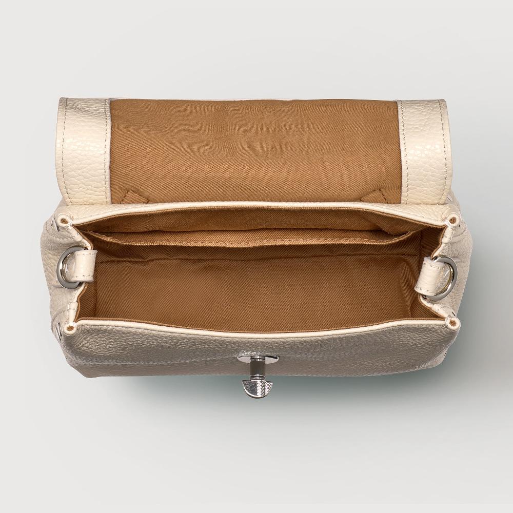 Zanellato BORSA POSTINA® BABY IN PELLE MARTELLATA WHITE BIANCONE | Zanellato