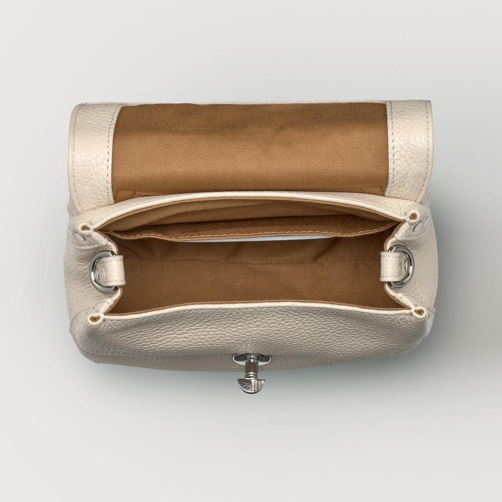 Zanellato BORSA POSTINA® BABY IN PELLE MARTELLATA WHITE BIANCONE | Zanellato