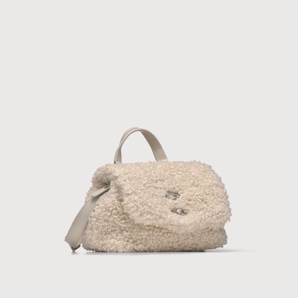 Zanellato BORSA POSTINA® BABY IN TESSUTO TEDDY WHITE MERINOS | Zanellato