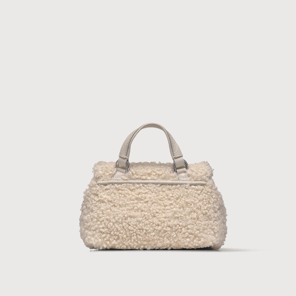 Zanellato BORSA POSTINA® BABY IN TESSUTO TEDDY WHITE MERINOS | Zanellato