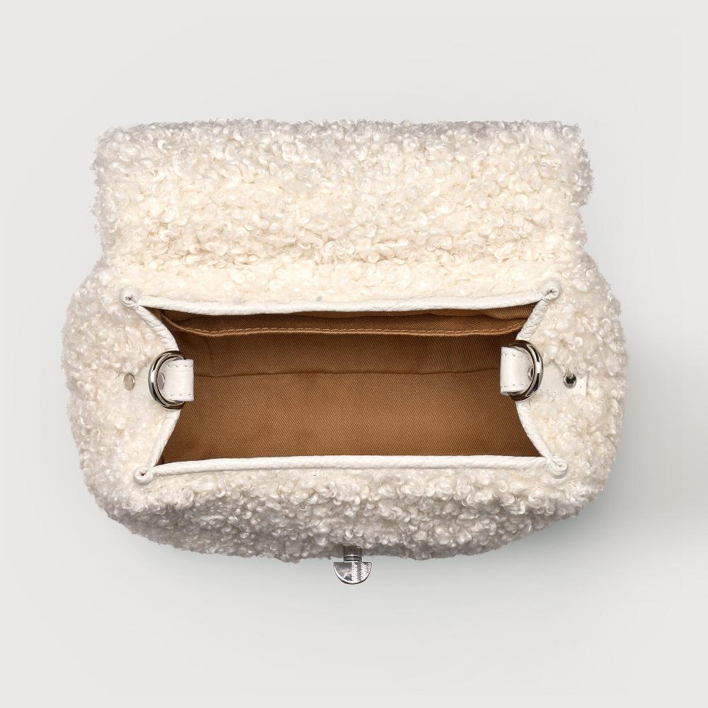 Zanellato BORSA POSTINA® BABY IN TESSUTO TEDDY WHITE MERINOS | Zanellato