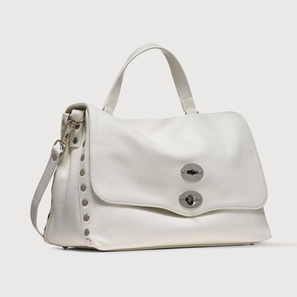 Zanellato BORSA POSTINA® MEDIUM IN PELLE MARTELLATA BIANCO LATTE | Zanellato