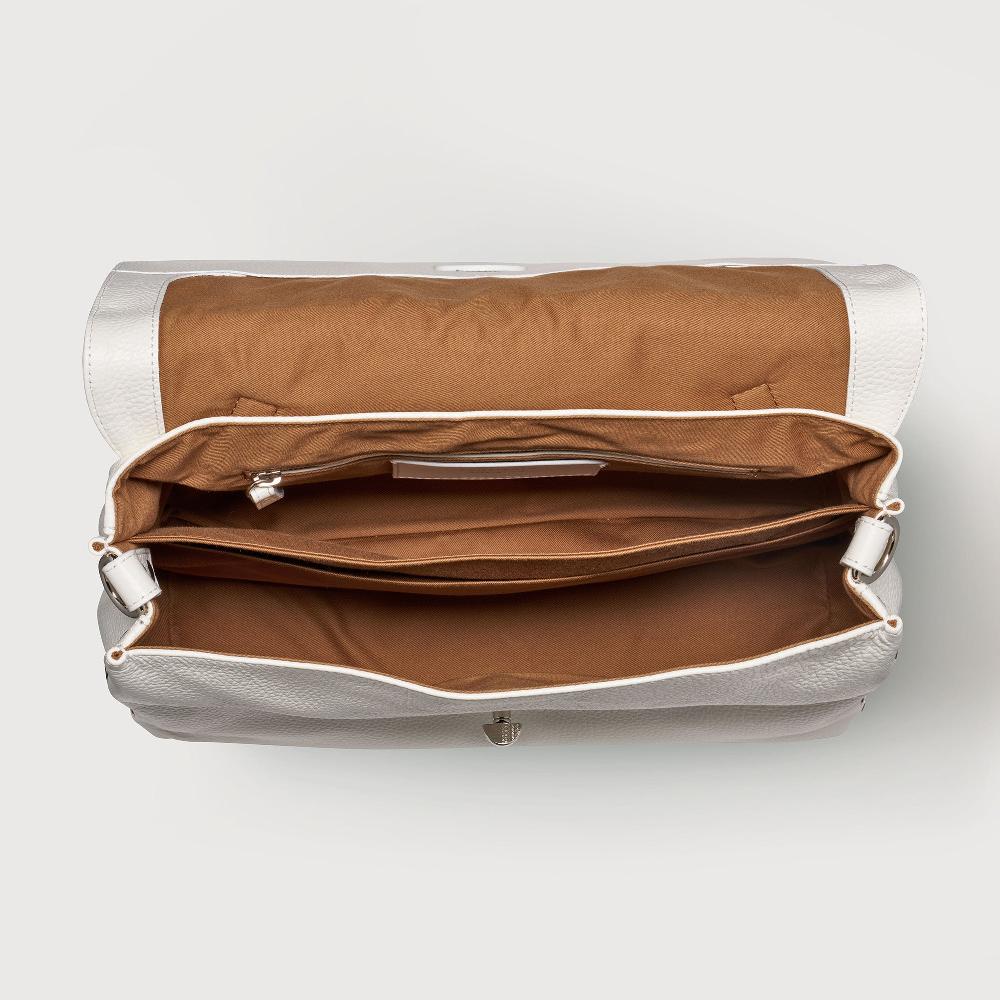 Zanellato BORSA POSTINA® MEDIUM IN PELLE MARTELLATA BIANCO LATTE | Zanellato