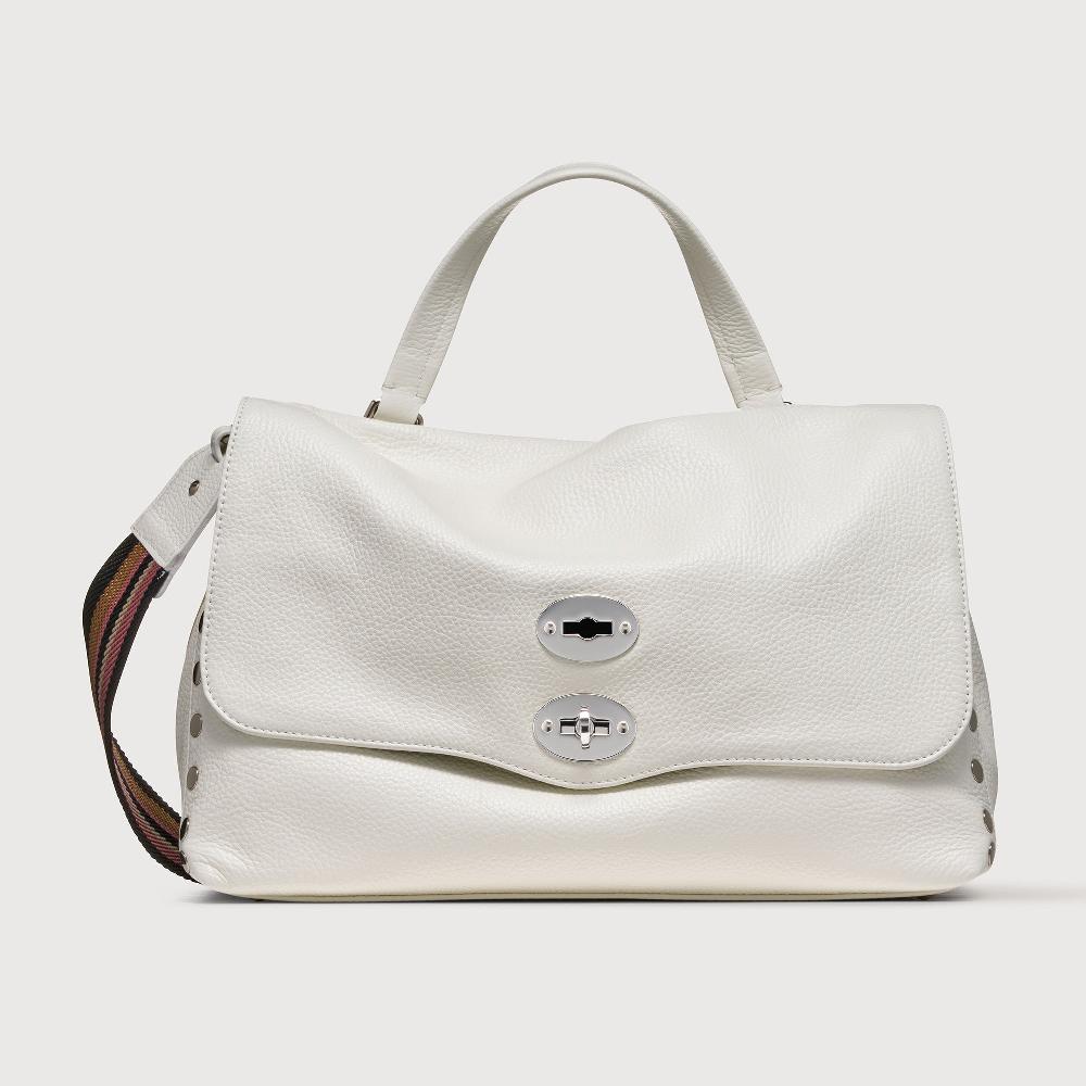 Zanellato BORSA POSTINA® MEDIUM IN PELLE MARTELLATA BIANCO LATTE | Zanellato