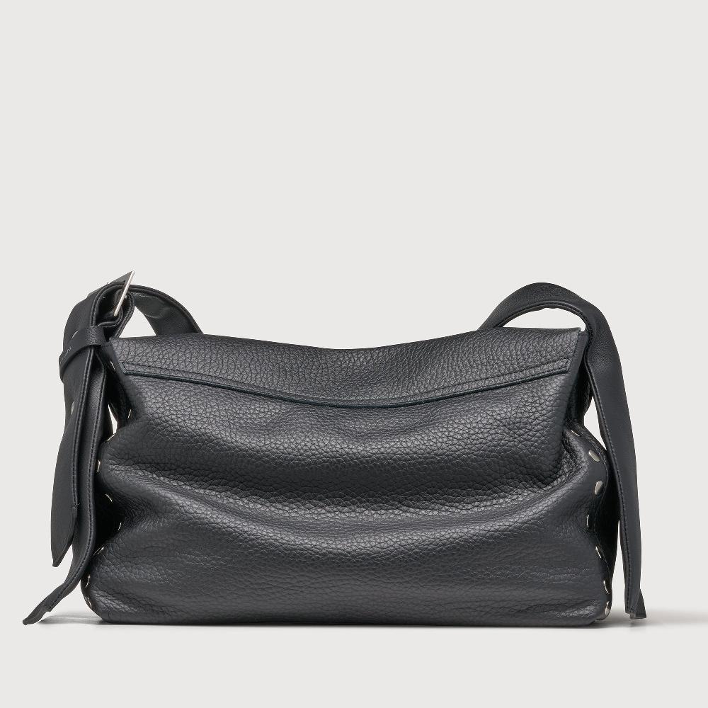 Zanellato BORSA POSTINA® MEDIUM IN PELLE MARTELLATA BLACK NERO | Zanellato
