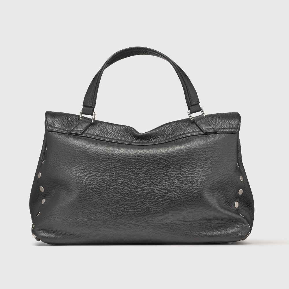 Zanellato BORSA POSTINA® MEDIUM IN PELLE MARTELLATA BLACK NERO | Zanellato