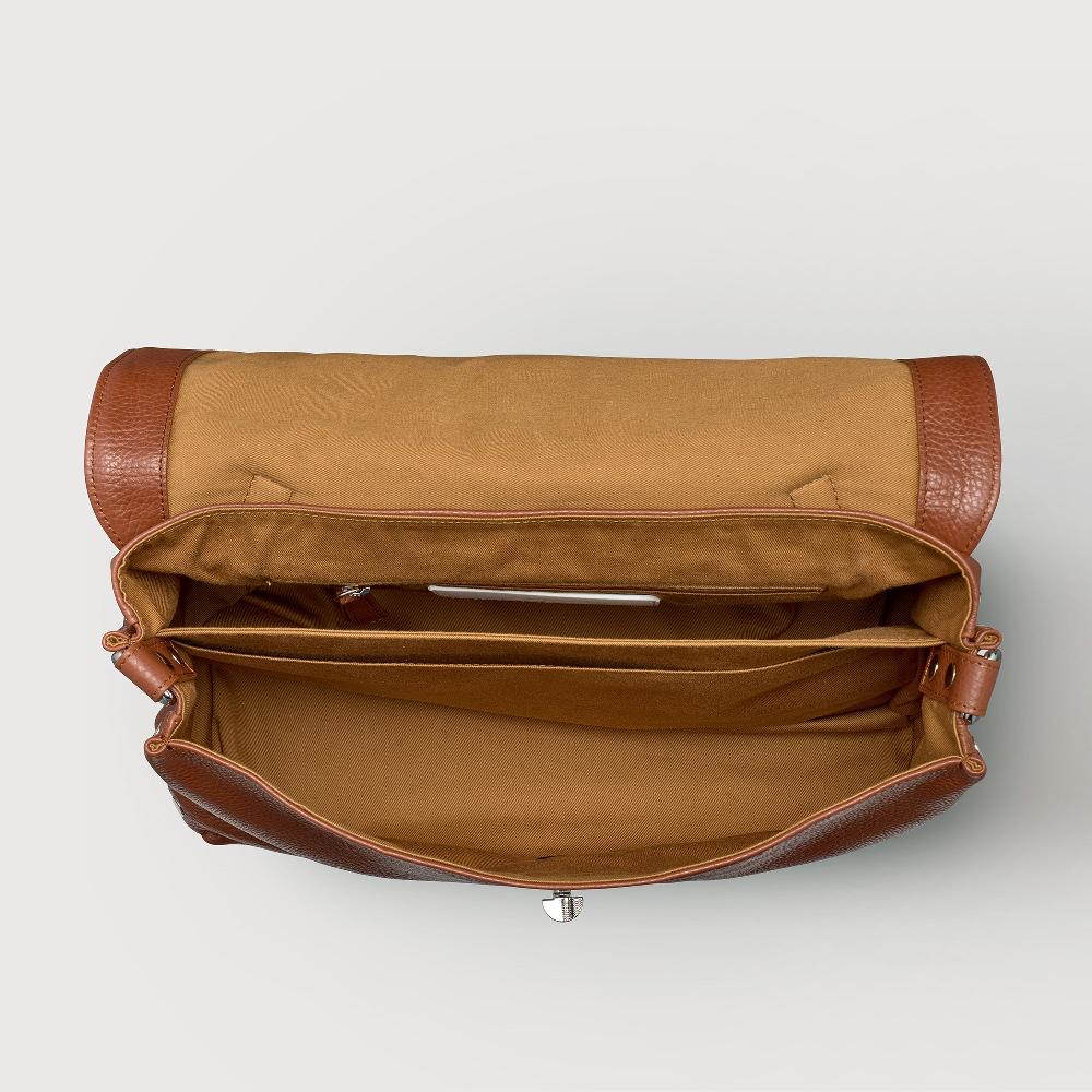 Zanellato BORSA POSTINA® MEDIUM IN PELLE MARTELLATA BROWN CANALETTO | Zanellato