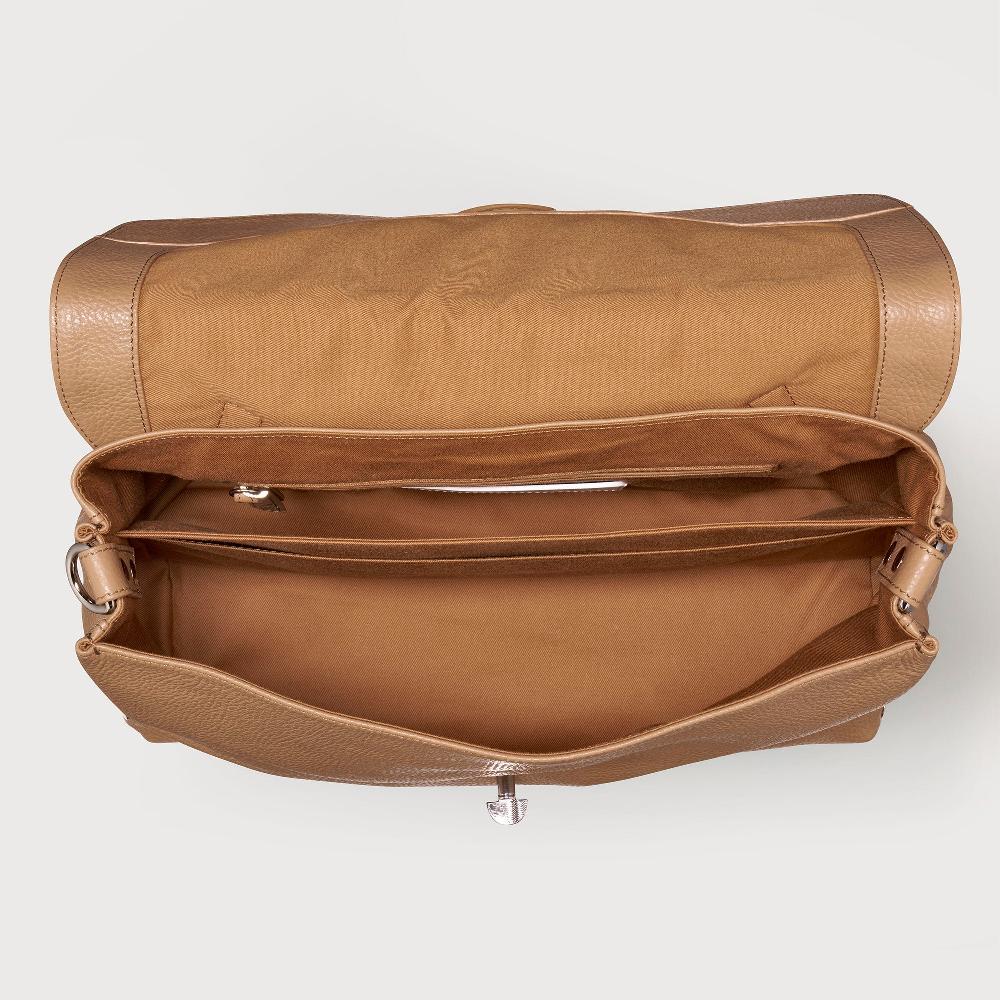 Zanellato BORSA POSTINA® MEDIUM IN PELLE MARTELLATA BROWN CAPPUCCINO | Zanellato