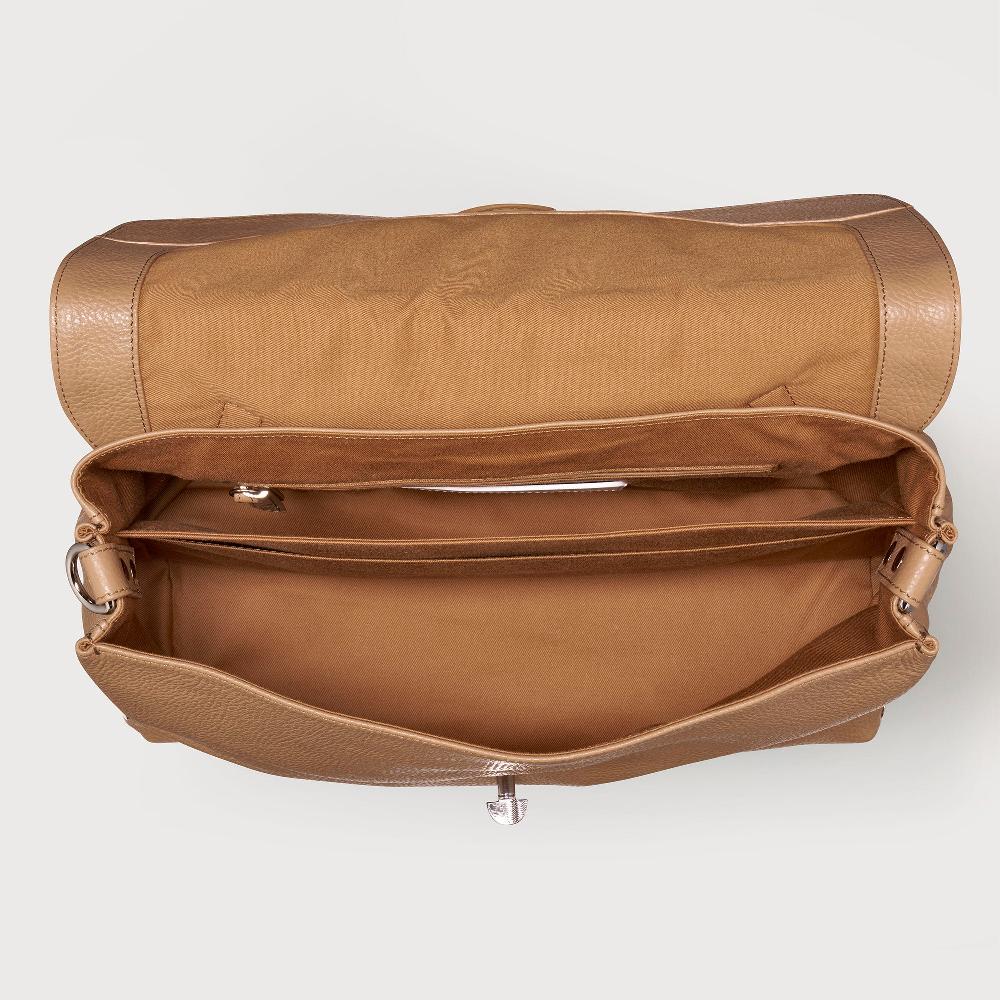 Zanellato BORSA POSTINA® MEDIUM IN PELLE MARTELLATA BROWN CAPPUCCINO | Zanellato