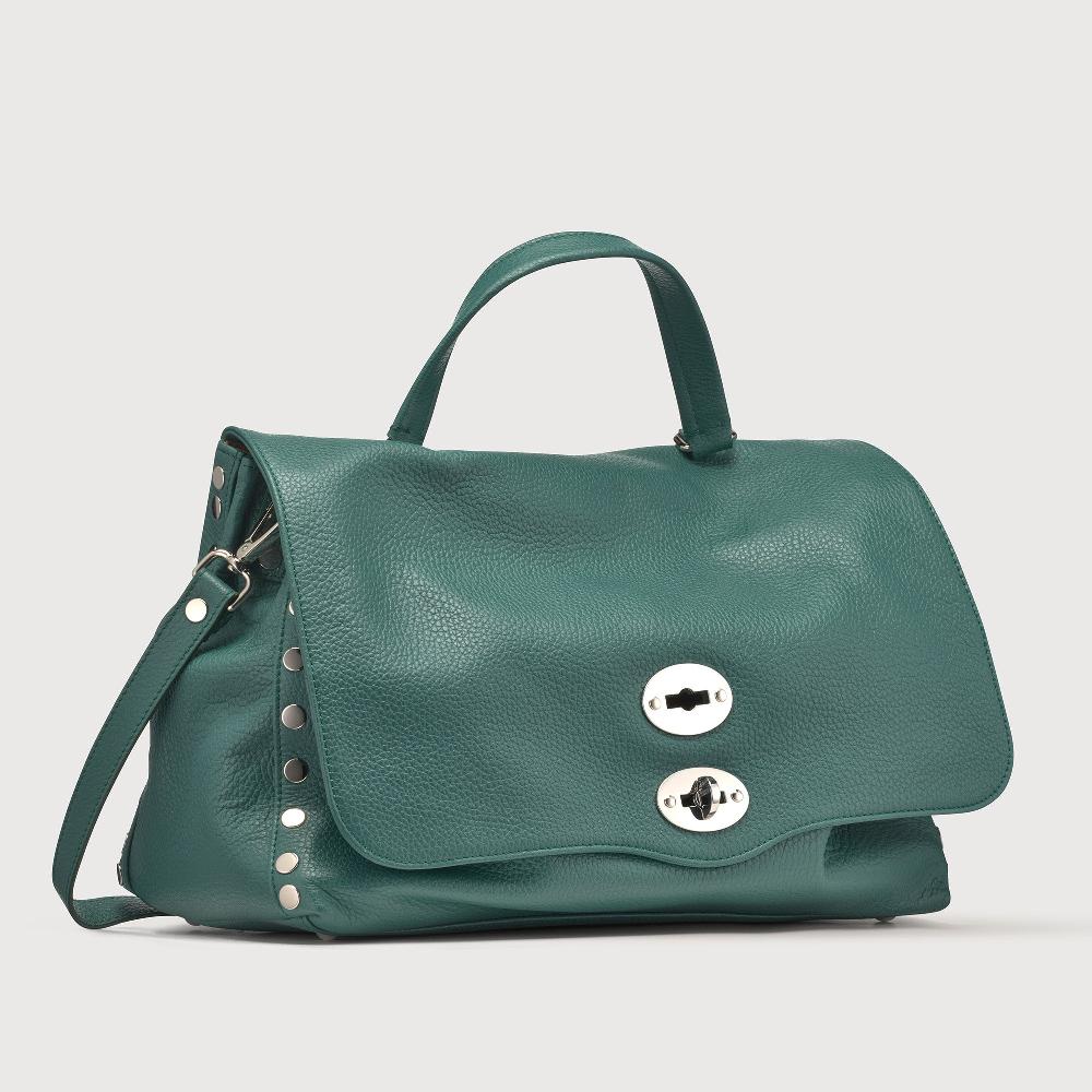 Zanellato BORSA POSTINA® MEDIUM IN PELLE MARTELLATA GREEN ACCA | Zanellato