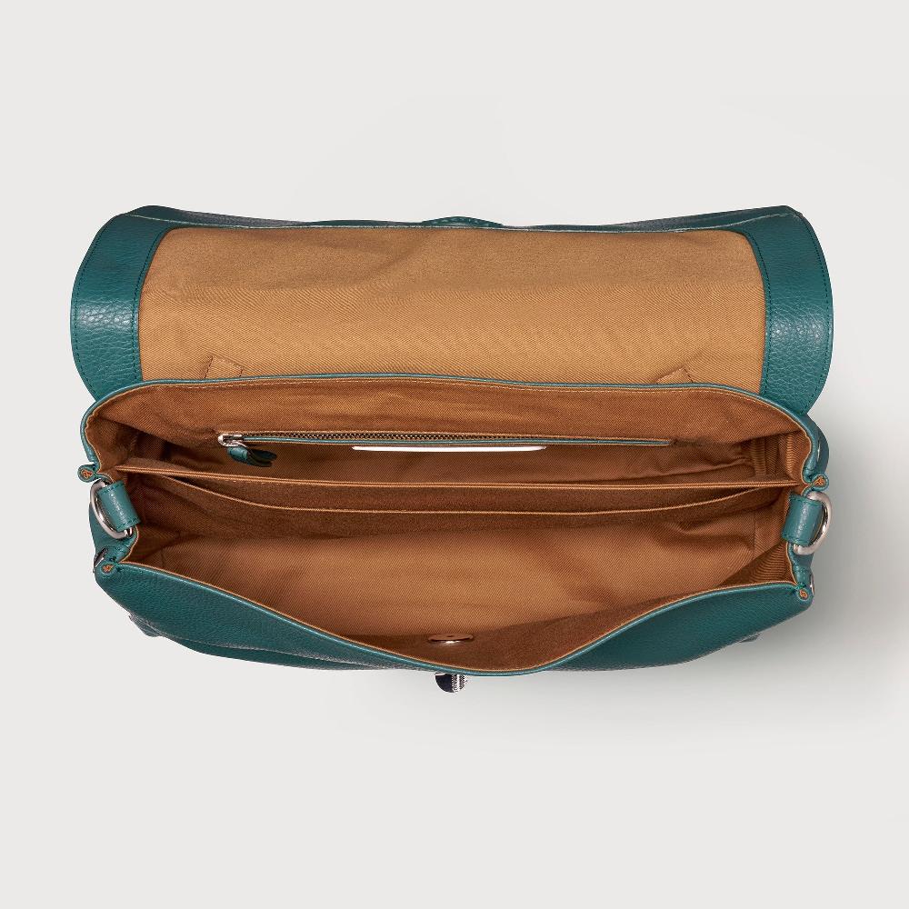 Zanellato BORSA POSTINA® MEDIUM IN PELLE MARTELLATA GREEN ACCA | Zanellato