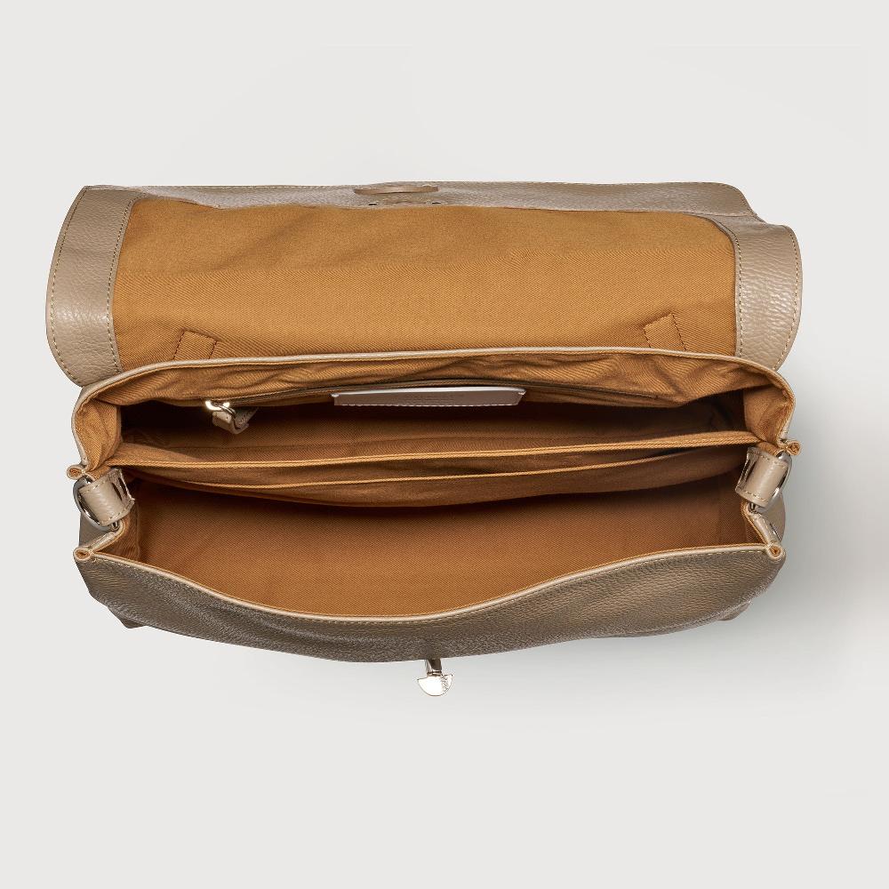 Zanellato BORSA POSTINA® MEDIUM IN PELLE MARTELLATA GREY CRETA | Zanellato