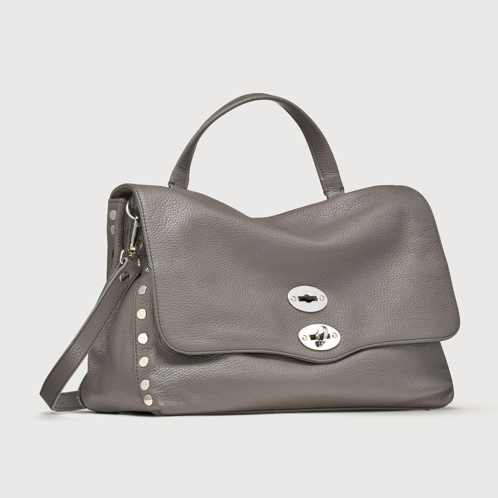 Zanellato BORSA POSTINA® MEDIUM IN PELLE MARTELLATA GREY MONTEBIANCO | Zanellato