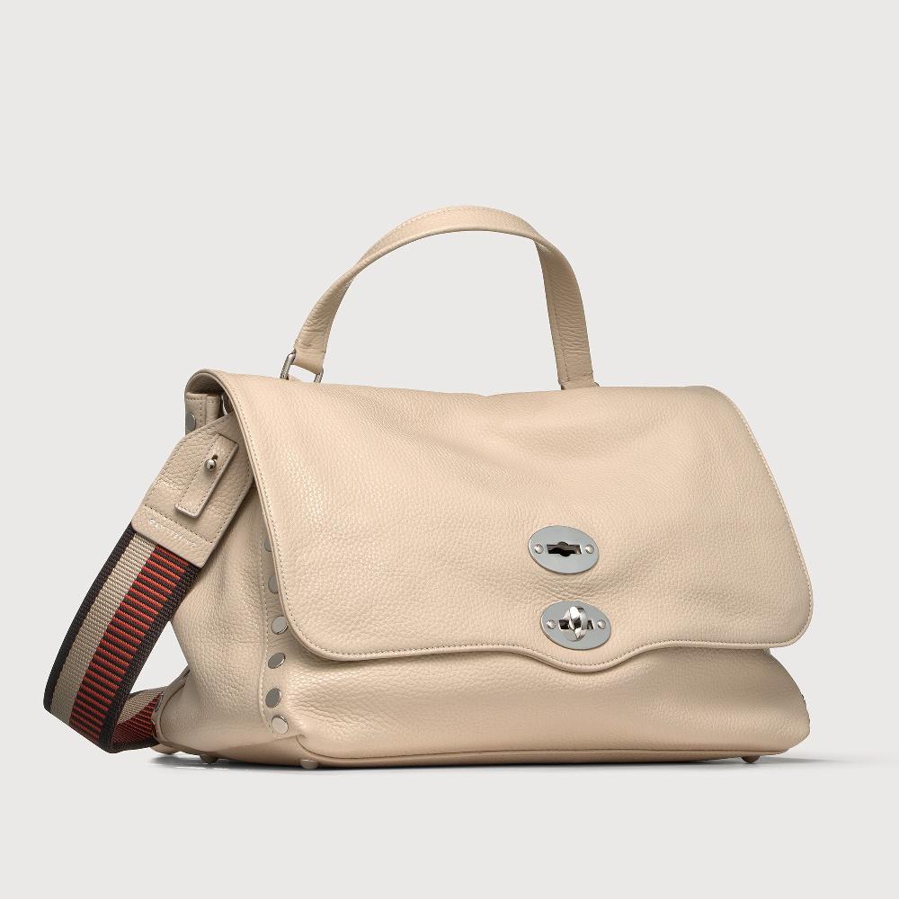 Zanellato BORSA POSTINA® MEDIUM IN PELLE MARTELLATA WHITE BIANCONE | Zanellato