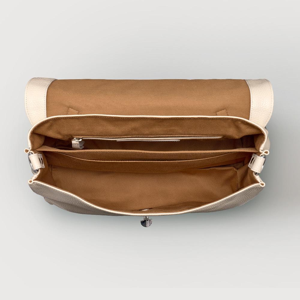 Zanellato BORSA POSTINA® MEDIUM IN PELLE MARTELLATA WHITE BIANCONE | Zanellato