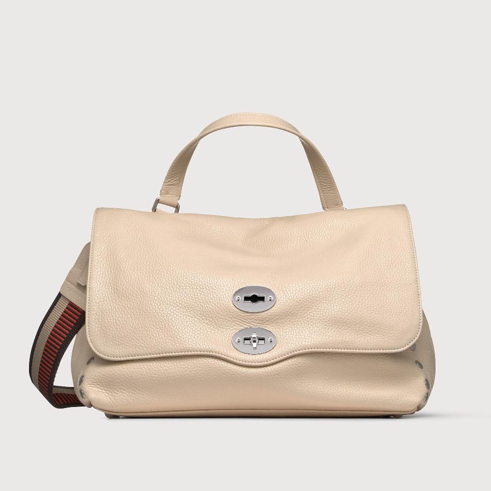 Zanellato BORSA POSTINA® MEDIUM IN PELLE MARTELLATA WHITE BIANCONE | Zanellato