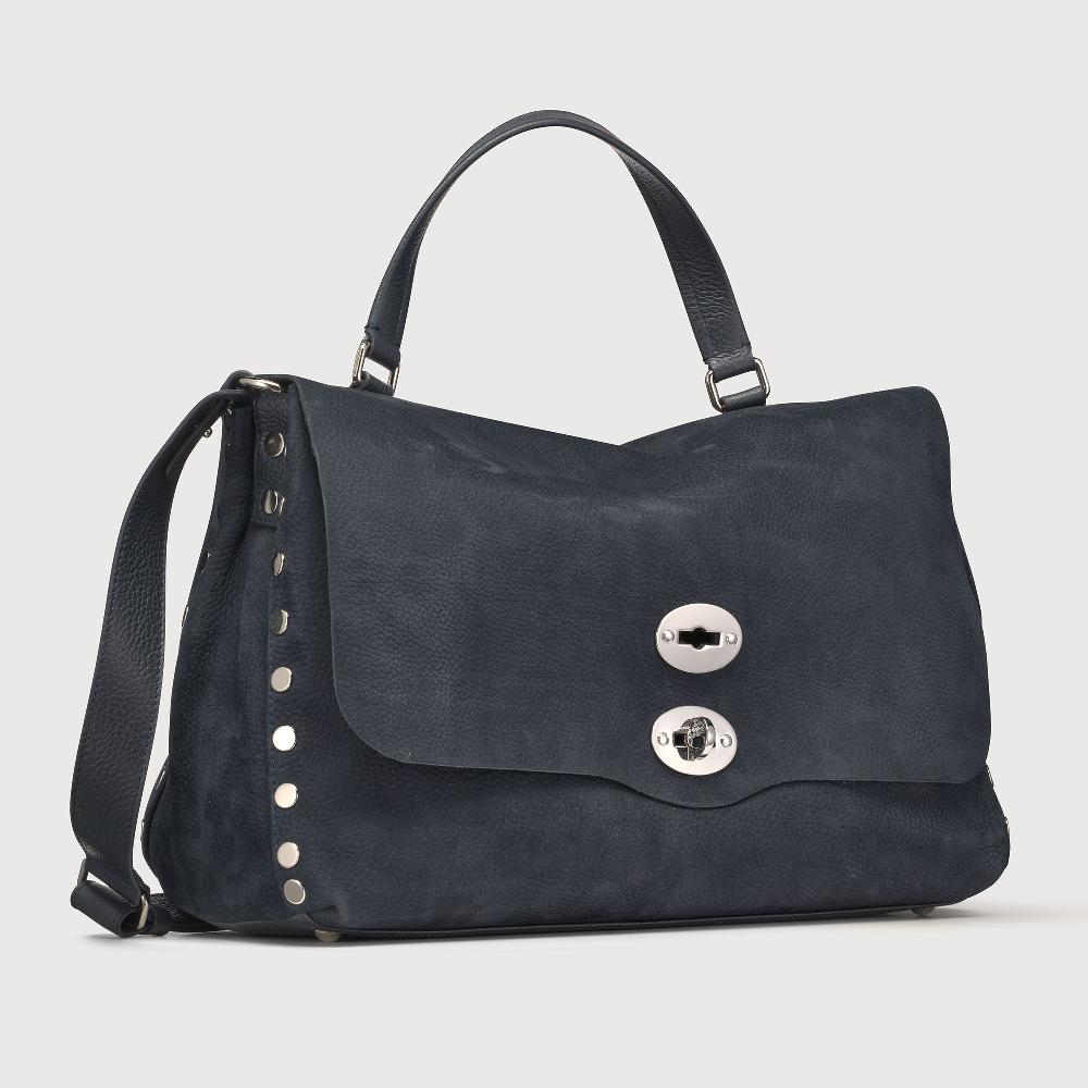 Zanellato BORSA POSTINA® MEDIUM IN PELLE NABUK BLUE NOTTE | Zanellato