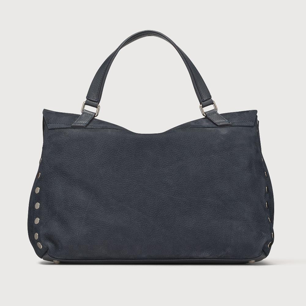 Zanellato BORSA POSTINA® MEDIUM IN PELLE NABUK BLUE NOTTE | Zanellato