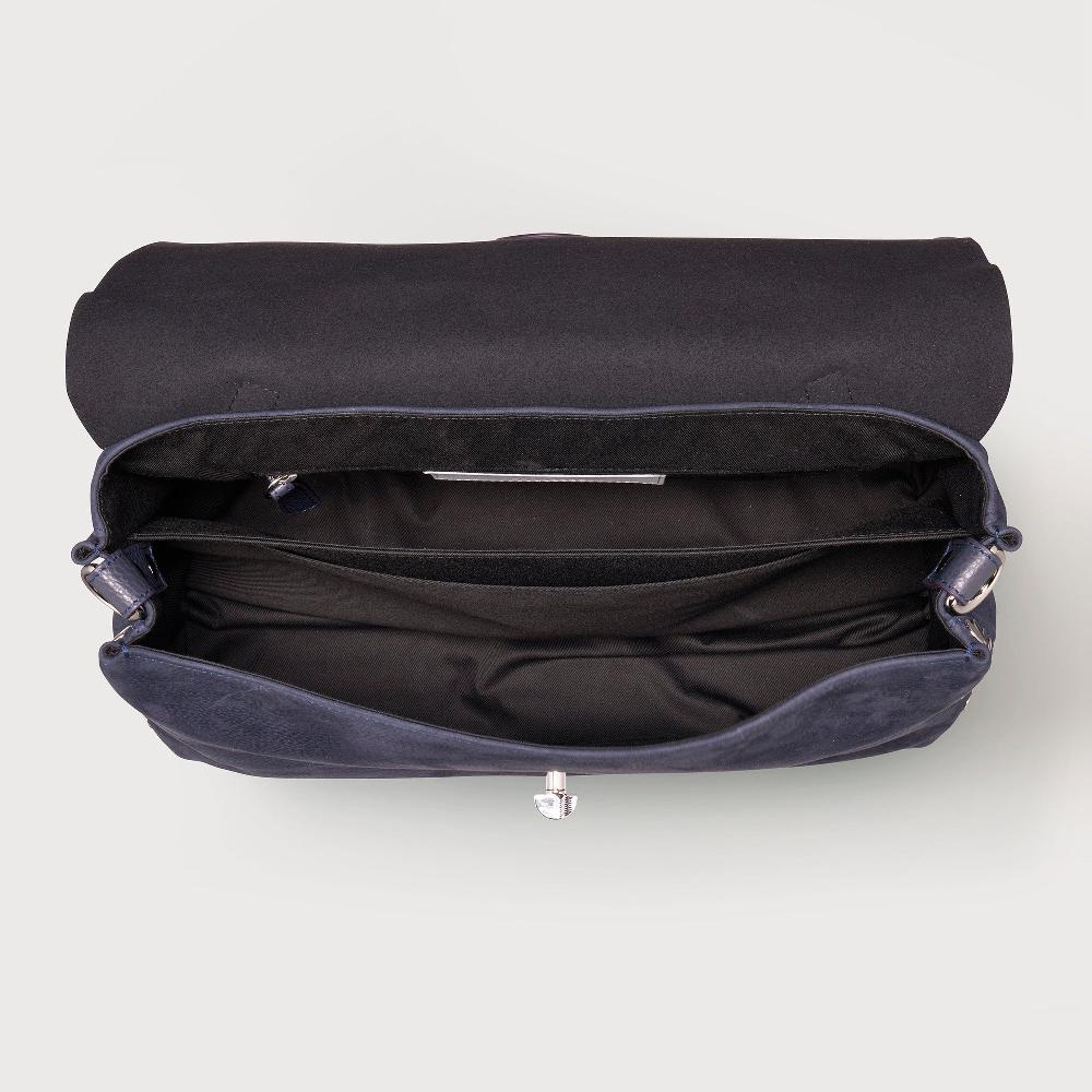 Zanellato BORSA POSTINA® MEDIUM IN PELLE NABUK BLUE NOTTE | Zanellato