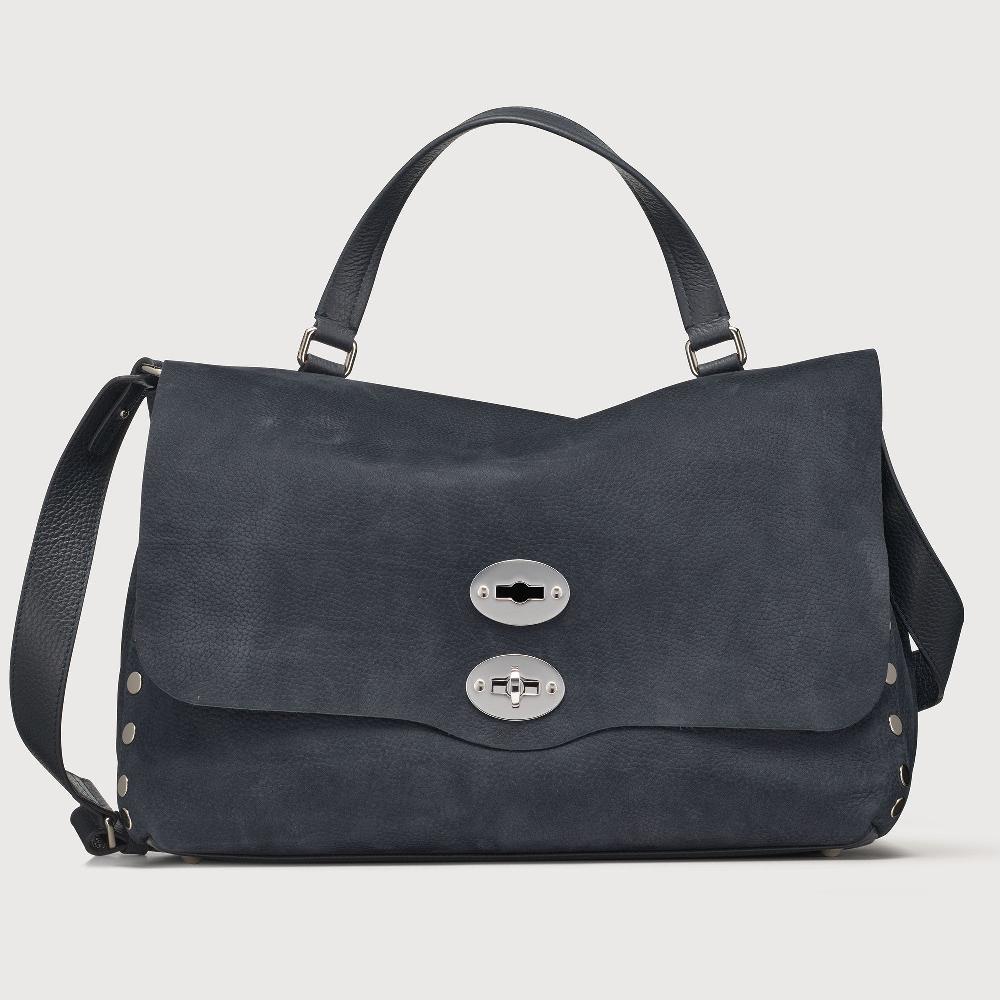 Zanellato BORSA POSTINA® MEDIUM IN PELLE NABUK BLUE NOTTE | Zanellato