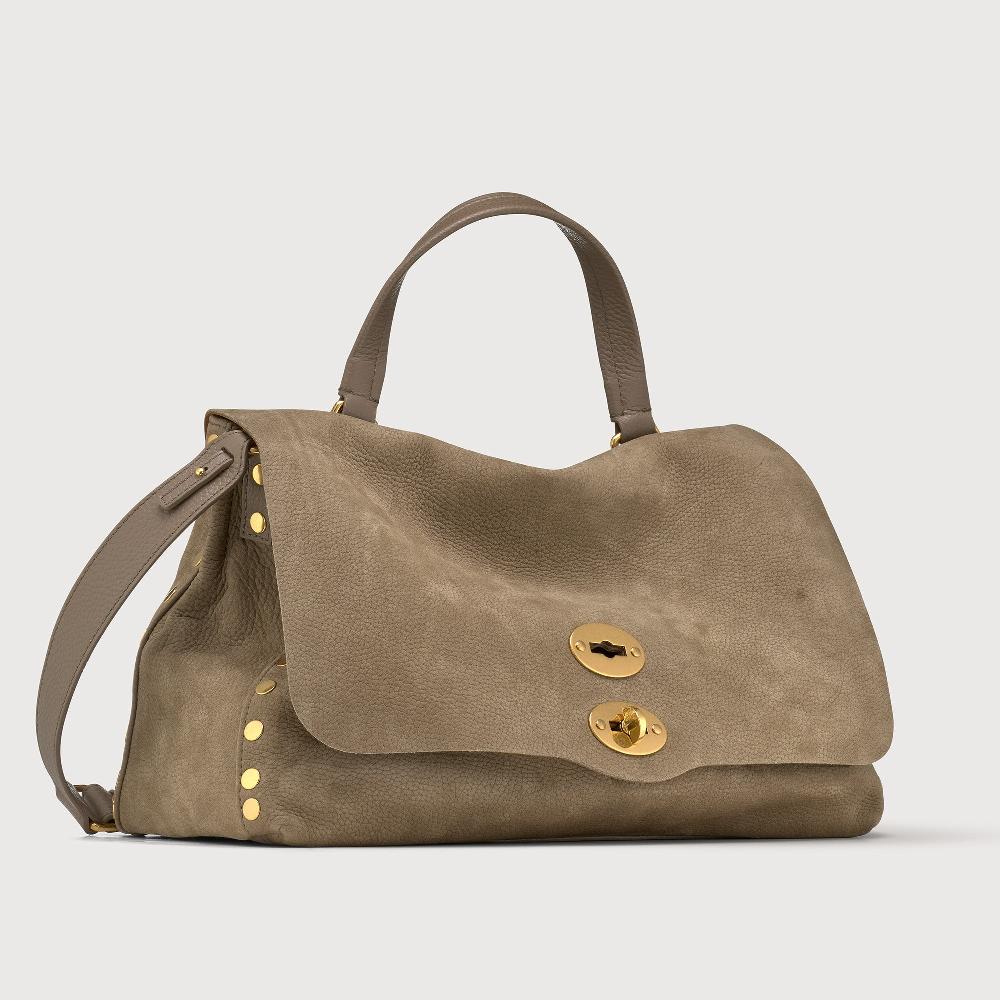 Zanellato BORSA POSTINA® MEDIUM IN PELLE NABUK GREY VOLTOLINA | Zanellato