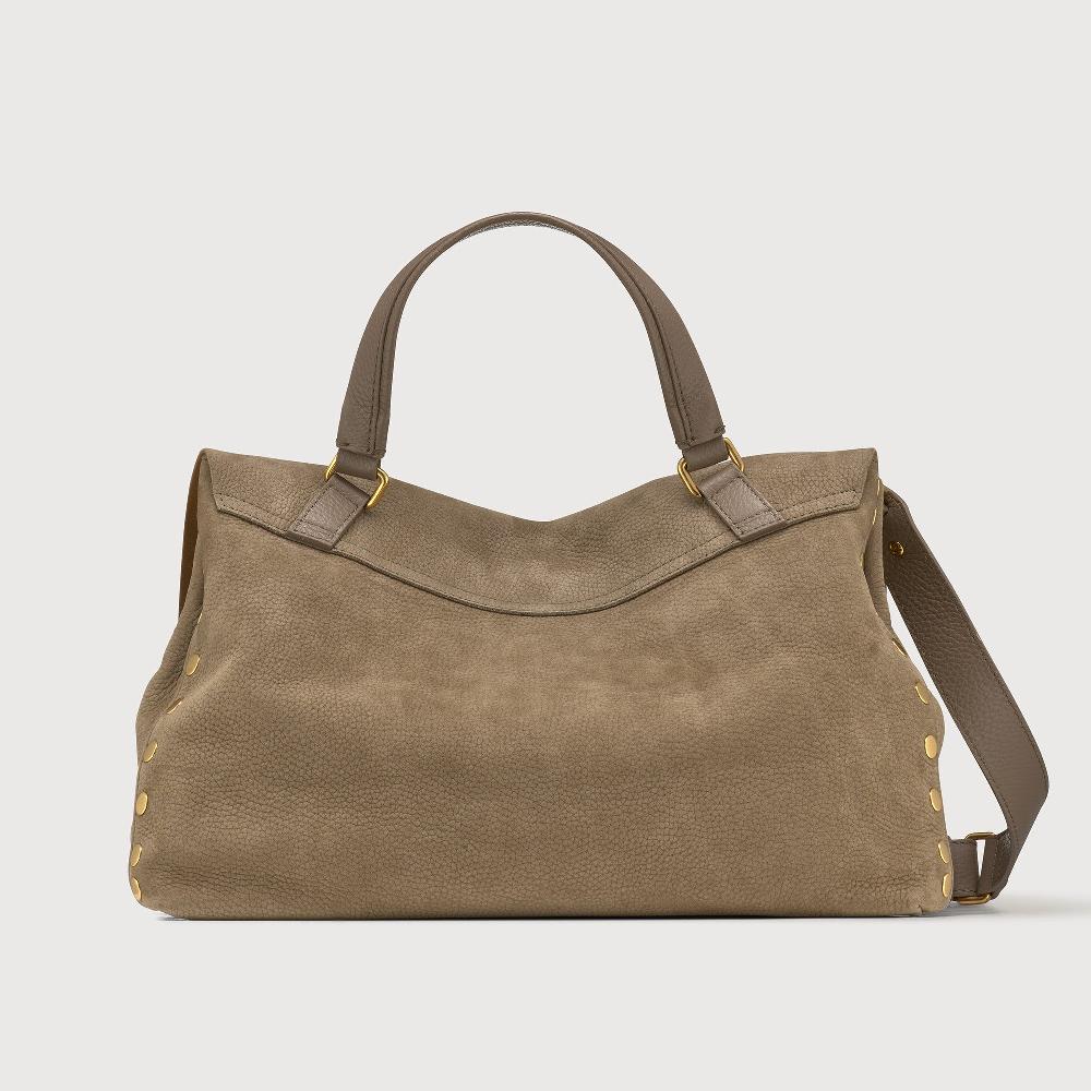 Zanellato BORSA POSTINA® MEDIUM IN PELLE NABUK GREY VOLTOLINA | Zanellato