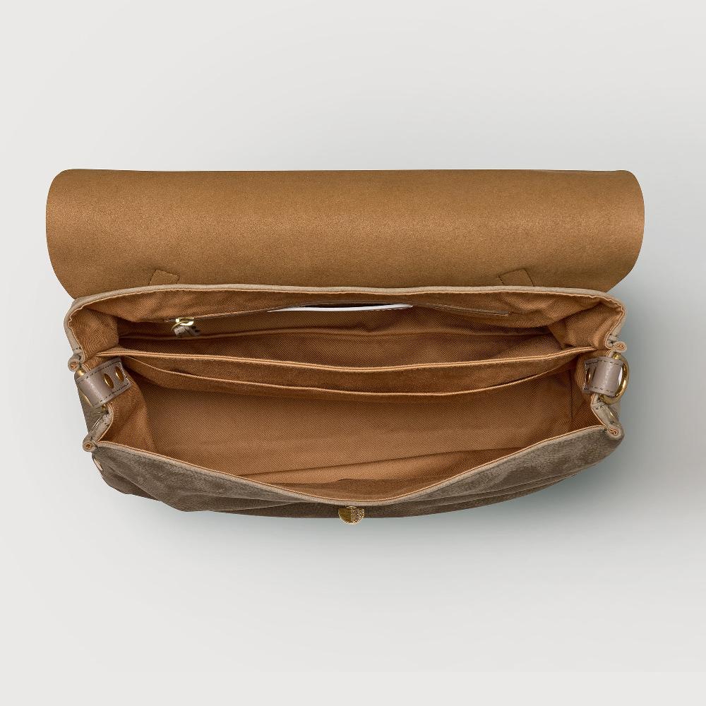 Zanellato BORSA POSTINA® MEDIUM IN PELLE NABUK GREY VOLTOLINA | Zanellato