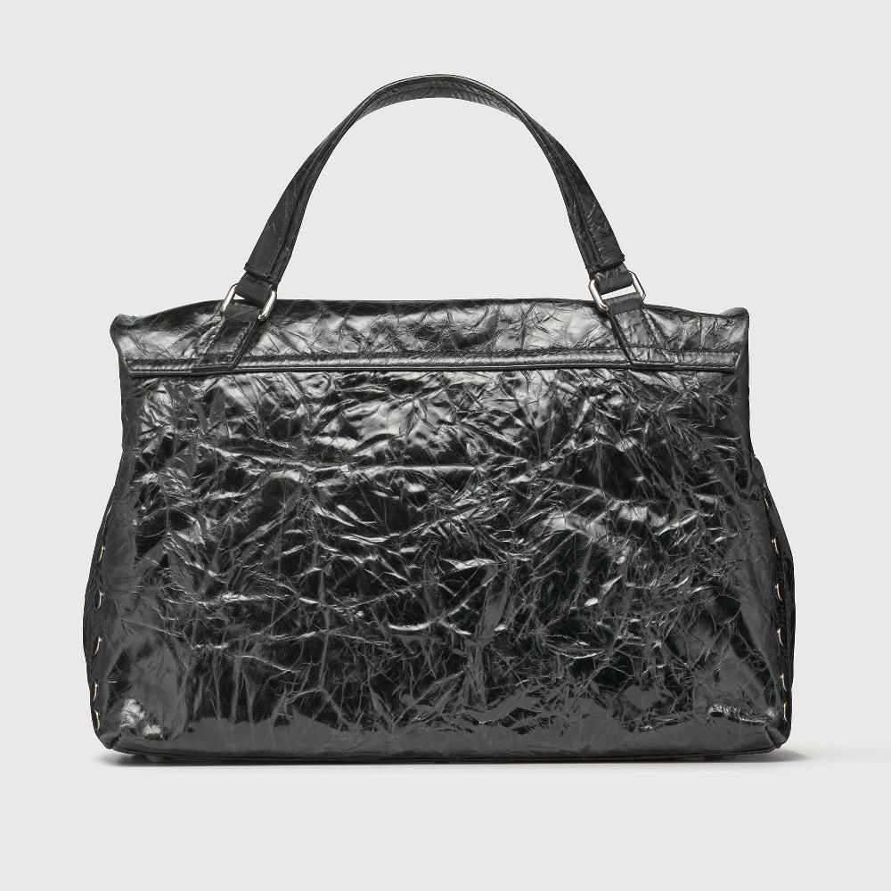 Zanellato BORSA POSTINA® MEDIUM IN PELLE SPAZZOLATA BLACK NERO | Zanellato