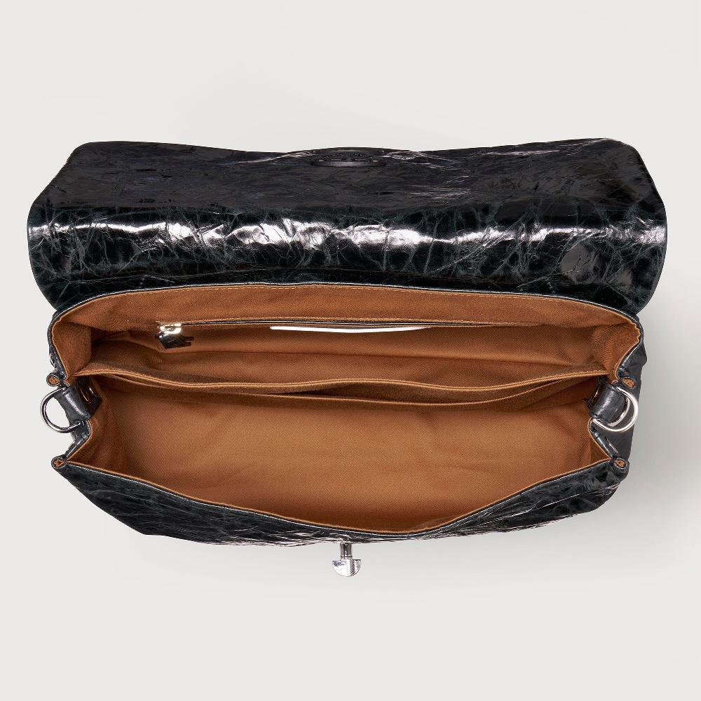 Zanellato BORSA POSTINA® MEDIUM IN PELLE SPAZZOLATA BLACK NERO | Zanellato