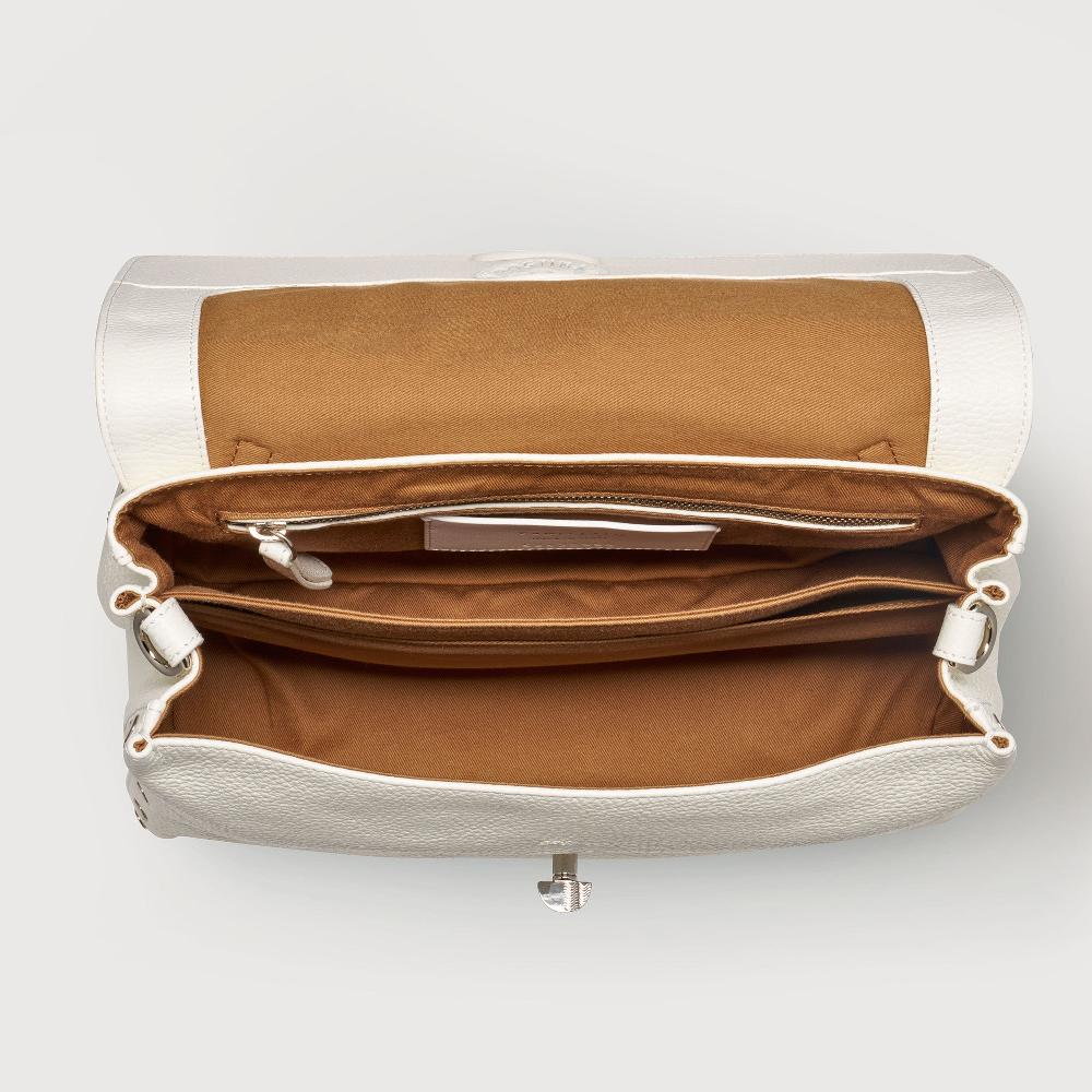 Zanellato BORSA POSTINA® SMALL IN PELLE MARTELLATA BIANCO LATTE | Zanellato