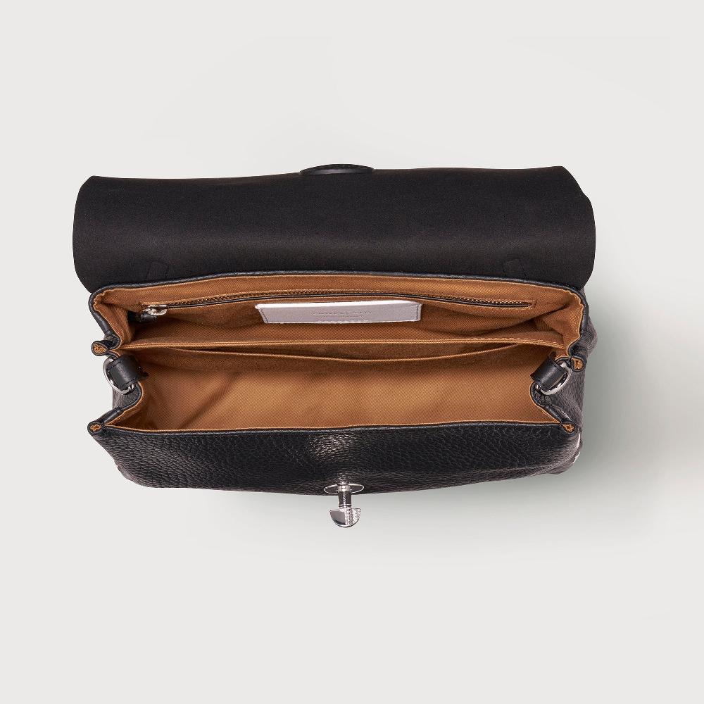 Zanellato BORSA POSTINA® SMALL IN PELLE MARTELLATA BLACK NERO | Zanellato